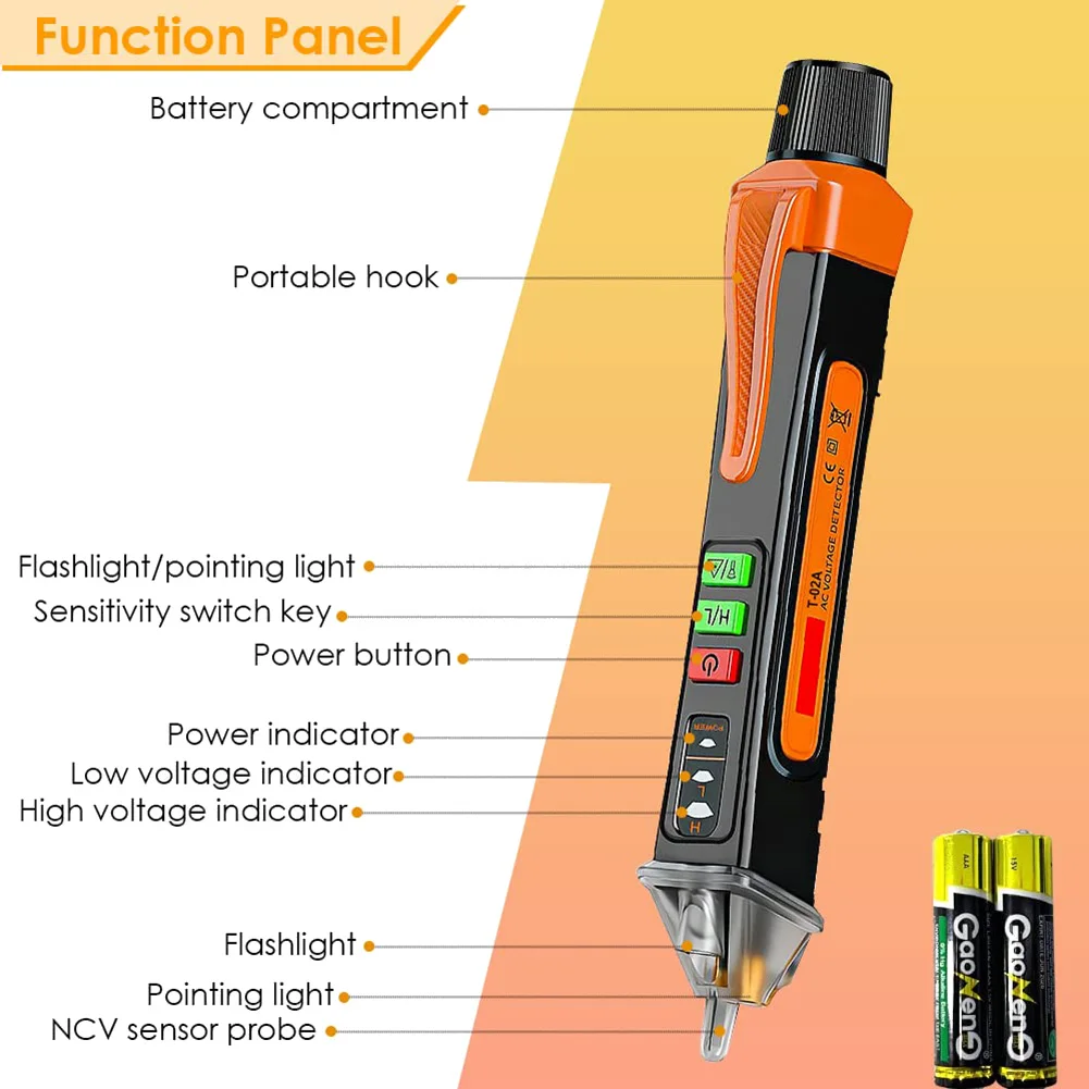 Non-Contact Voltage Test Pen - Dual Range AC Voltage Tester 12V/48V-1000V, Real Time/Empty Line Circuit Detection Tester