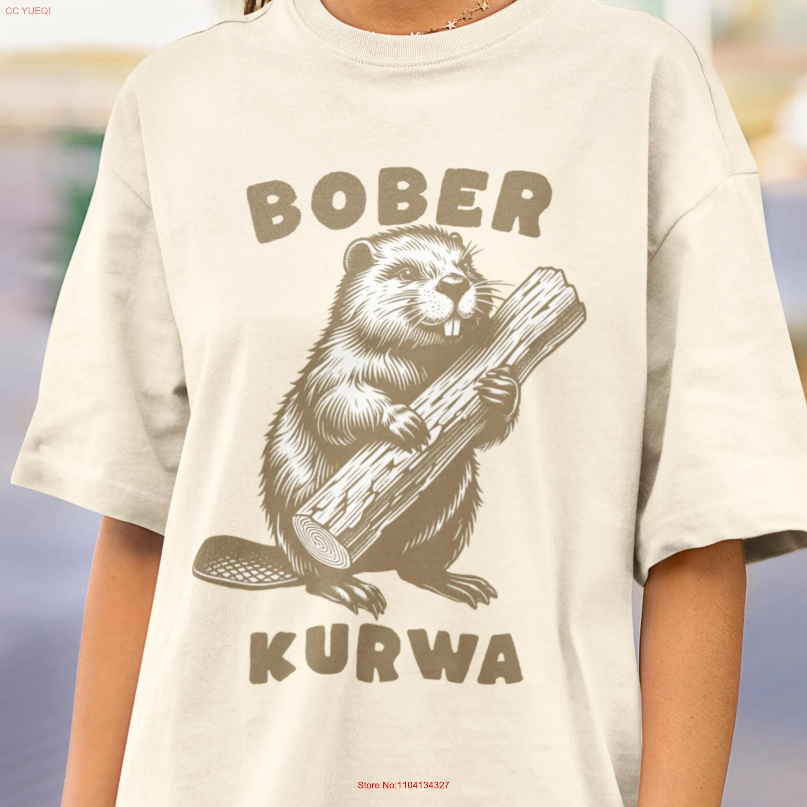 

Bober Meme Vintage Style T Shirt Beaver Funny Retro Animal Lover Oversize Cute long or short sleeves
