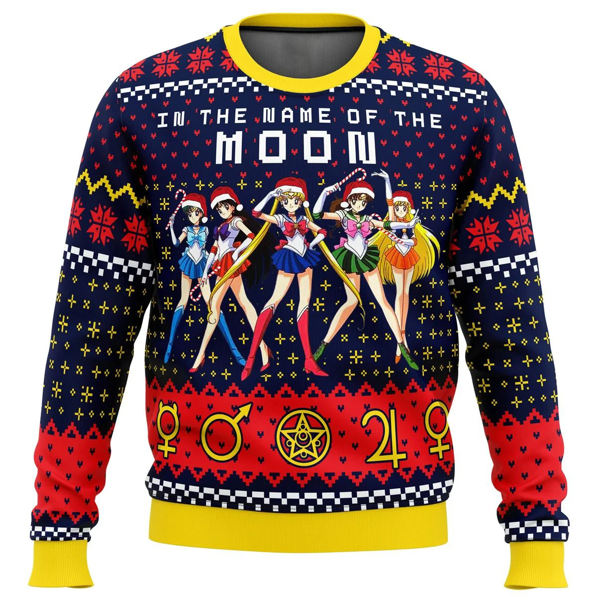 Sweater Pink Lucu Kartun Gadis Cantik Pahlawan Vitalitas Musim Gugur Musim Dingin Esensial Leher Bulat Natal Sweater Jelek Penggemar Anime