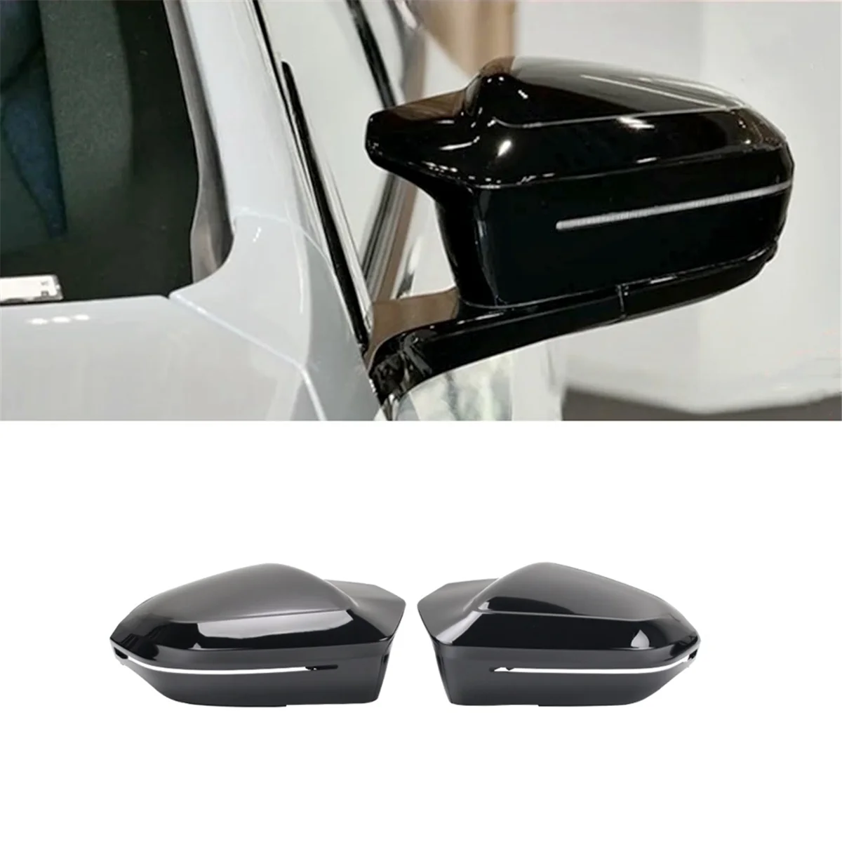 Car Side Mirror Cover LHD for BMW 5 7 Series G60 G61 G68 G70 Rearview Mirror Cover M Look Replacement Bright