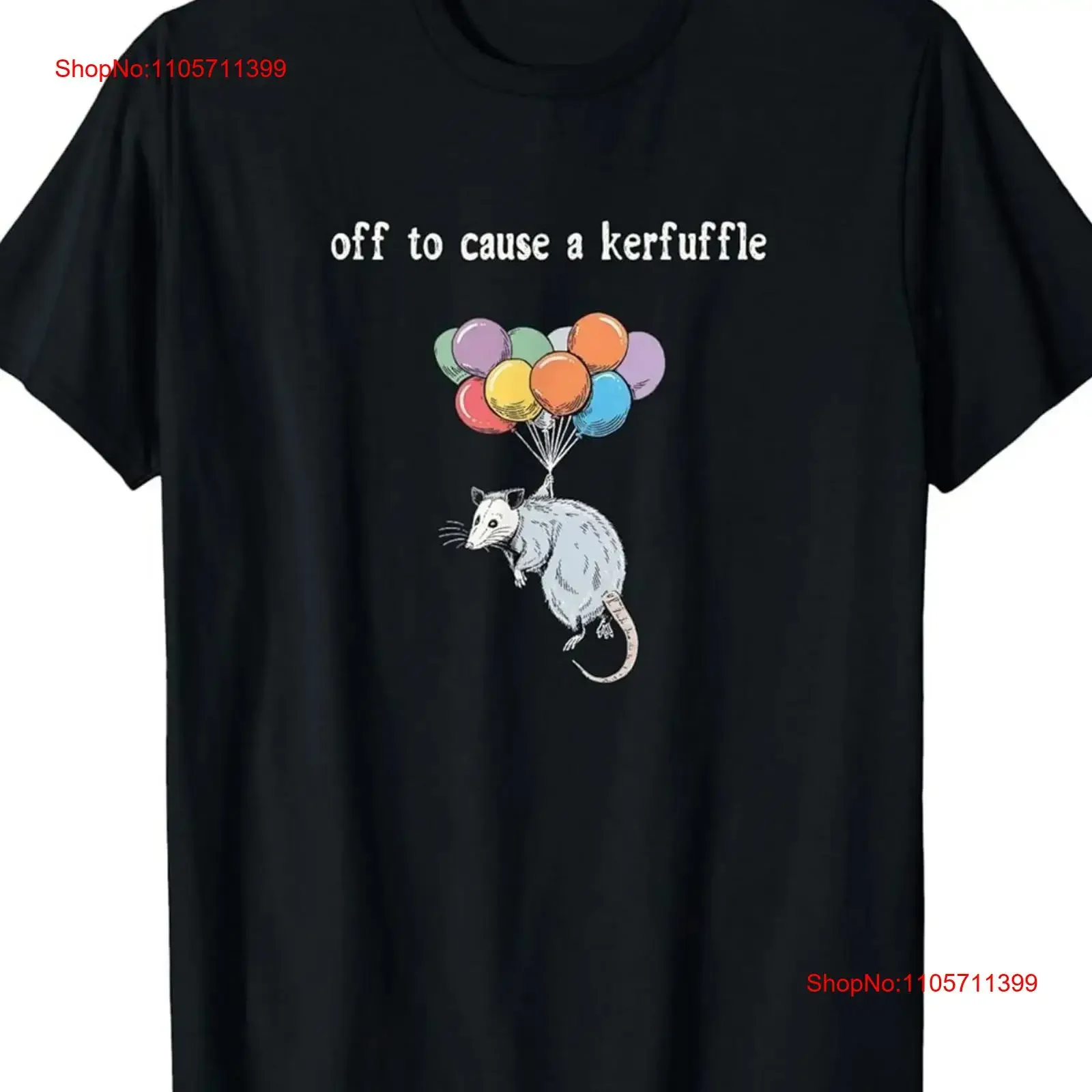 Off to Cause A Kerfuffle Funny Opossum T Shirt Retro Quirky Weird Animals long or short sleeves vintage Washed Casual