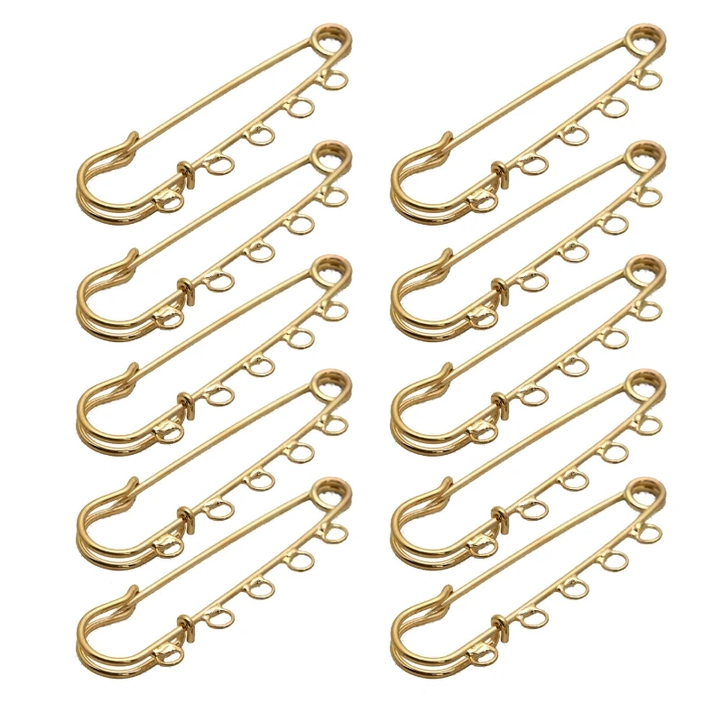 

10PCS Safety Pins Brooch Pins with Holes for Blankets Skirts Kilts Knitted Fabric Craft Safety Brooch Pins 57BD