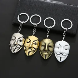 keychain anonymous Moive Jewelry V for Vendetta Anonymous Mask Hip Hop Pendant Hacker Mask Alloy Keychain Fashion Gaes Chaveiro