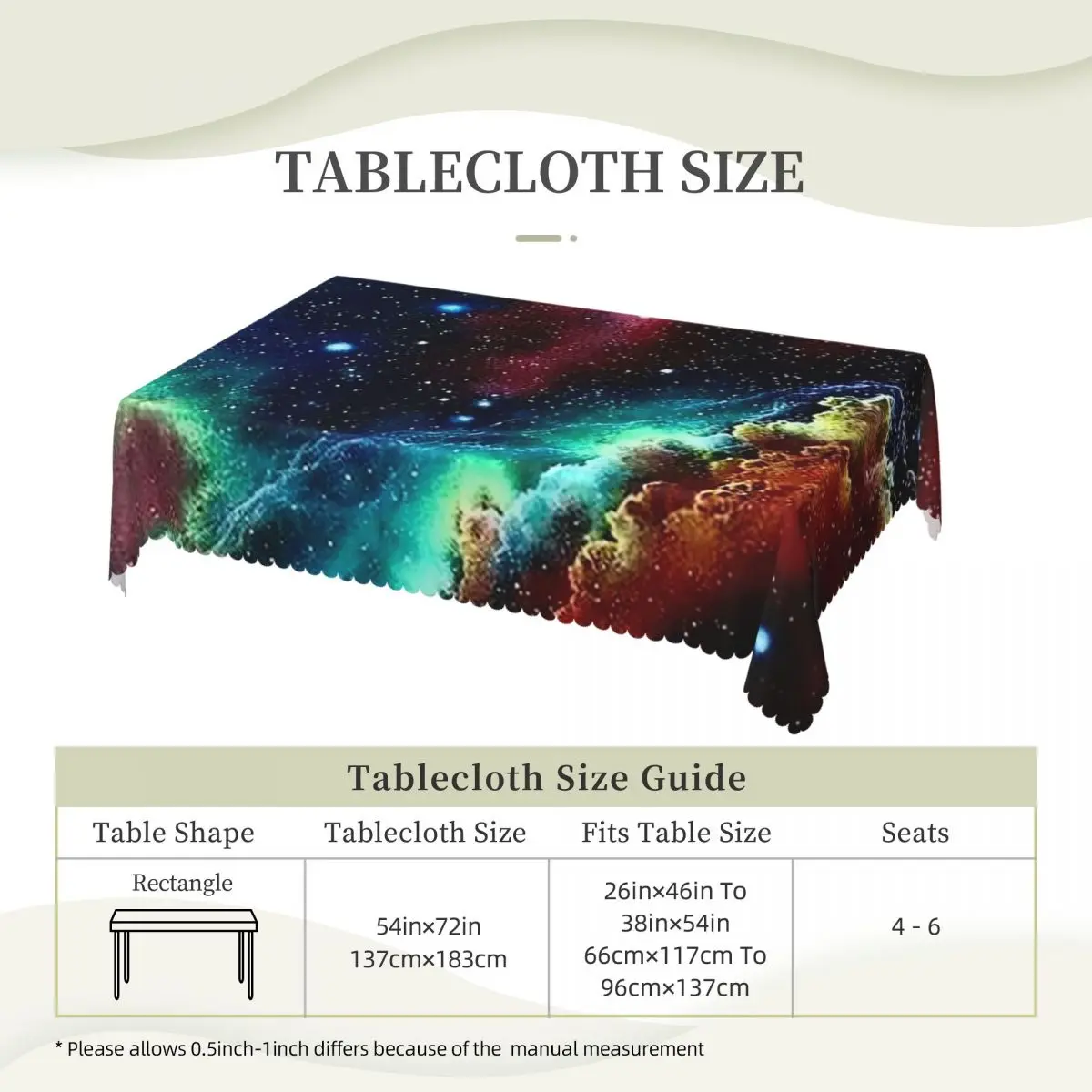 Constellation Star Clusters Galaxy Halloween Customized Rectangular Tablecloth Oilproof Table Cover for Dining Table Cloth