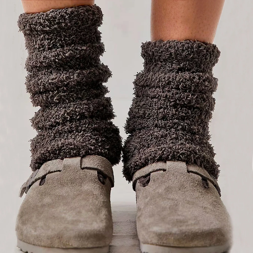 Women's Autumn Winter Coral Fleece Thick Soft Leg Arthritis Knee Leg Warmer Running Knee Protector Long Socks Warmer