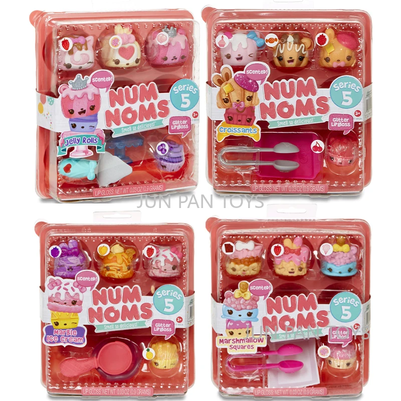 

Num Noms Smell So Delicious Starter Pack Series 5 Marble Ice Cream Marshmallow Squares Jelly Rolls Glitter Lip Gloss Kawaii Toy