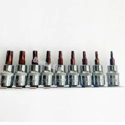 9PCS 3/8 inch Drive Alloy Torx Screwdriver Bits Socket Bit TS10-T50 Hand Tool Hex Sockets Sleeve Nozzles Nut Driver Set