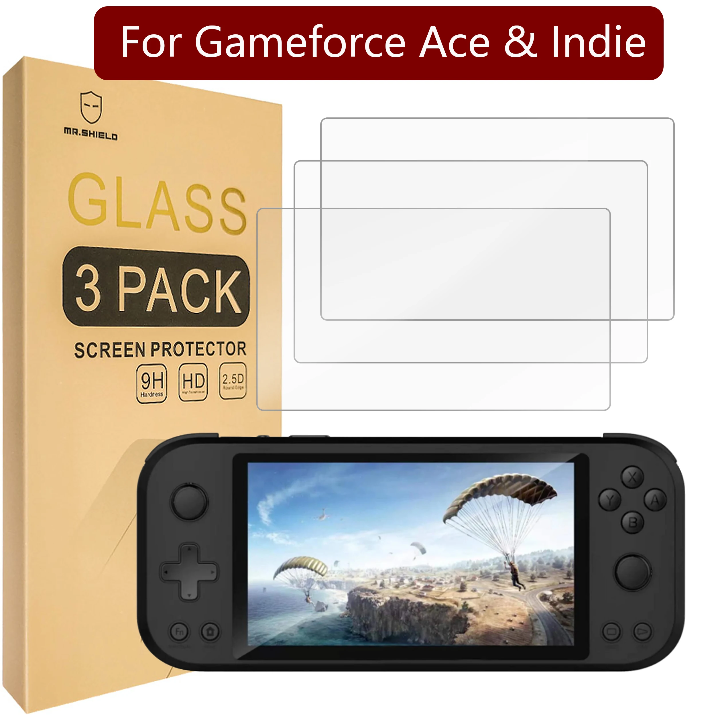 Mr.Shield Screen Protector compatible with Gameforce Ace & Indie [Tempered Glass] [3-PACK] [Japan Glass with 9H Hardness]