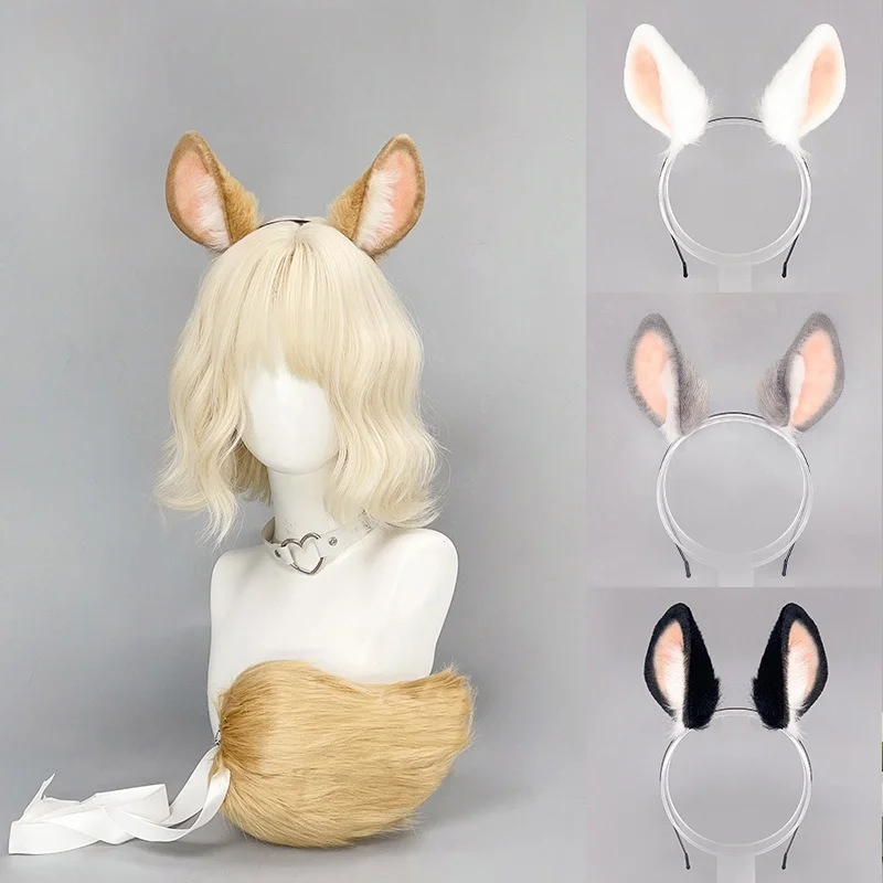 

Милый пушистый комплект: повязка на голову с ушками кролика и хвостик, аксессуары в стиле Лолита, косплей-реквизит Джуди Хоппс из мультфильма, для вечеринок и костюмированных мероприятий