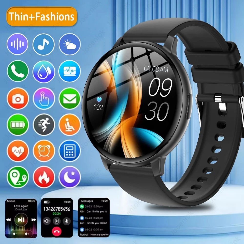 

2025 New Thin Fashion Bluetooth Call Smart Watch Full Screen Touch Health Monitoring Men's Outdoor Sports Fitness Smartwatches