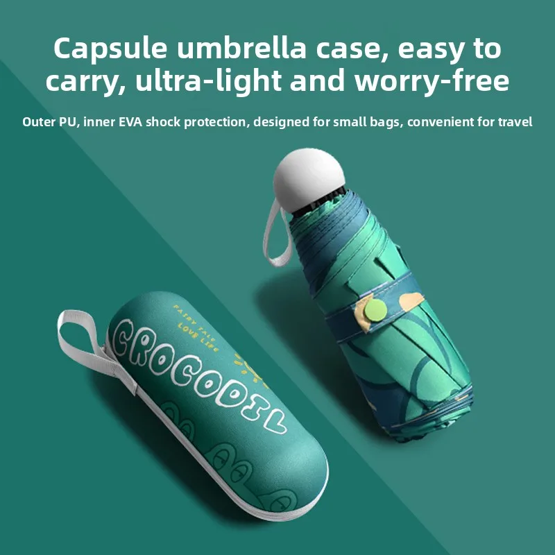 Cartoon Student Umbrella Women's Sunshade Rainproof Five-fold Compact Sun Umbrella for Sun Protection And Rain - view 3