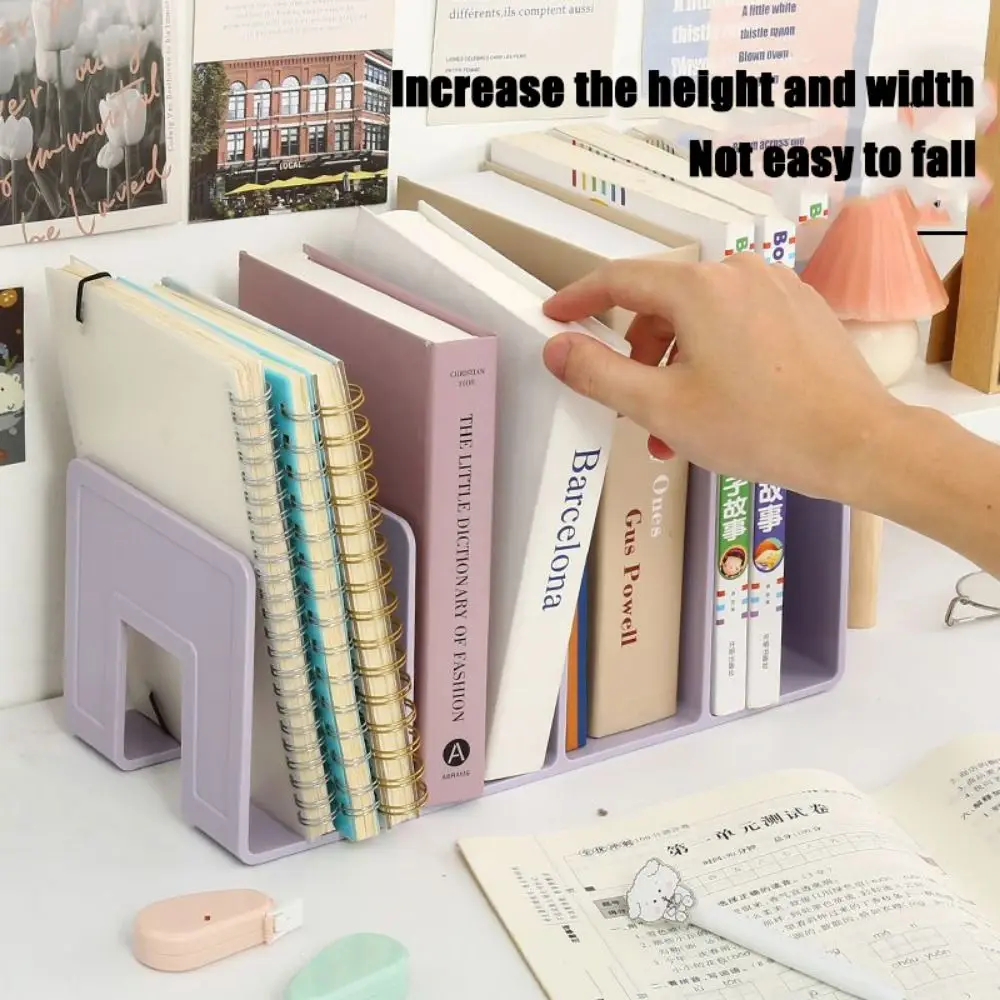 Acrylic Material Desktop Bookstand Transparent 3/4 Sections Divider Bookshelf Durable Sturdy Desk File Sorter Stationery