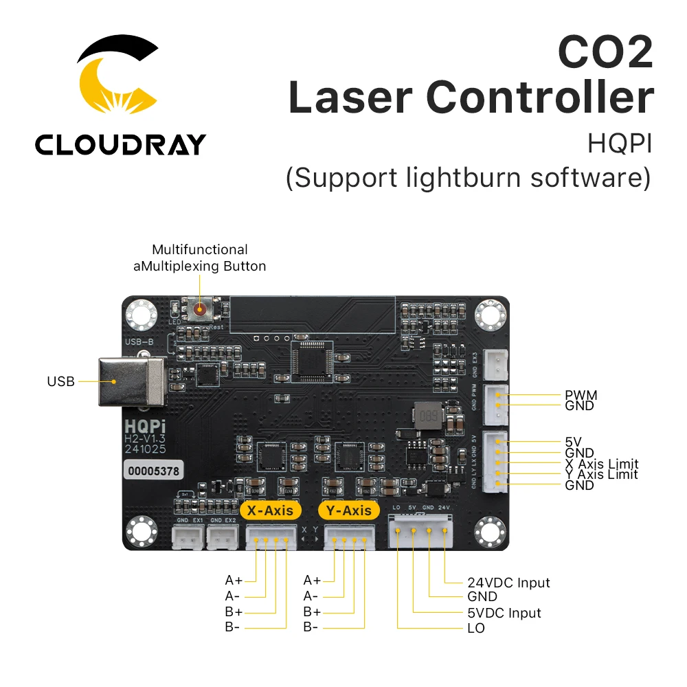 Cloudray CO2 Laser Controller HQPI High Precision for Wood Acrylic Cutting Laser Engraving Cutting Carving Machine