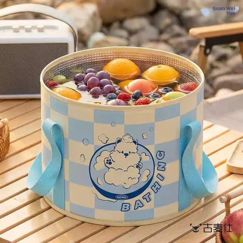 

Portable Outdoor Camping Travel Handheld Water Bucket Foldable Waterproof Cloth Bucket for Washing Fruits And Vegetables