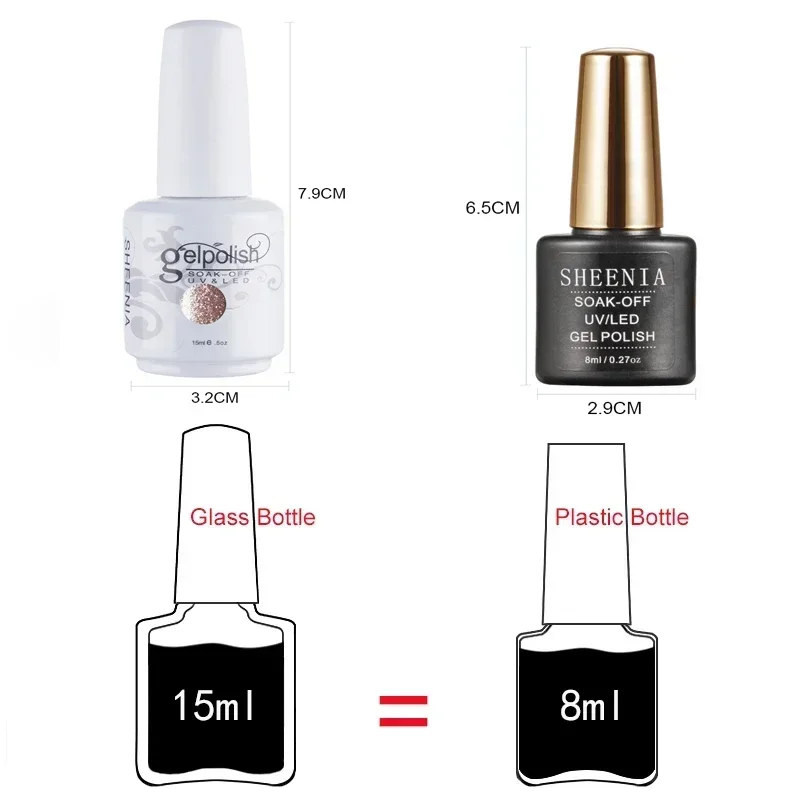 SHEENIA Gel-Nagellack für Basis- und Decklack, UV, 15 ml, transparent, Soak Off Primer, Gel-Nagellack, langanhaltender Gel-Lack, Nagelkunst