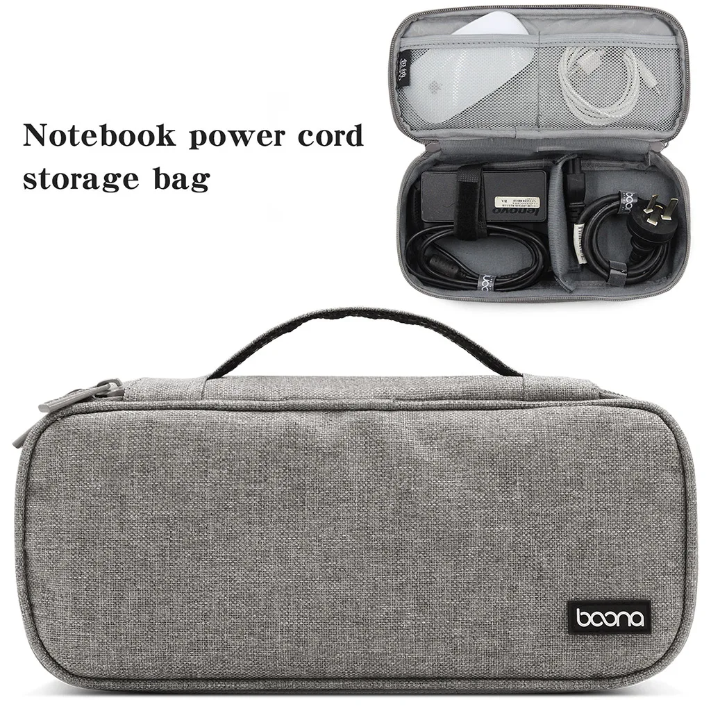 Travel Portable Carrying Bag Electronic Accessories Case for Laptop Charger AC Adapter Mouse Cords Earphone Cables USB