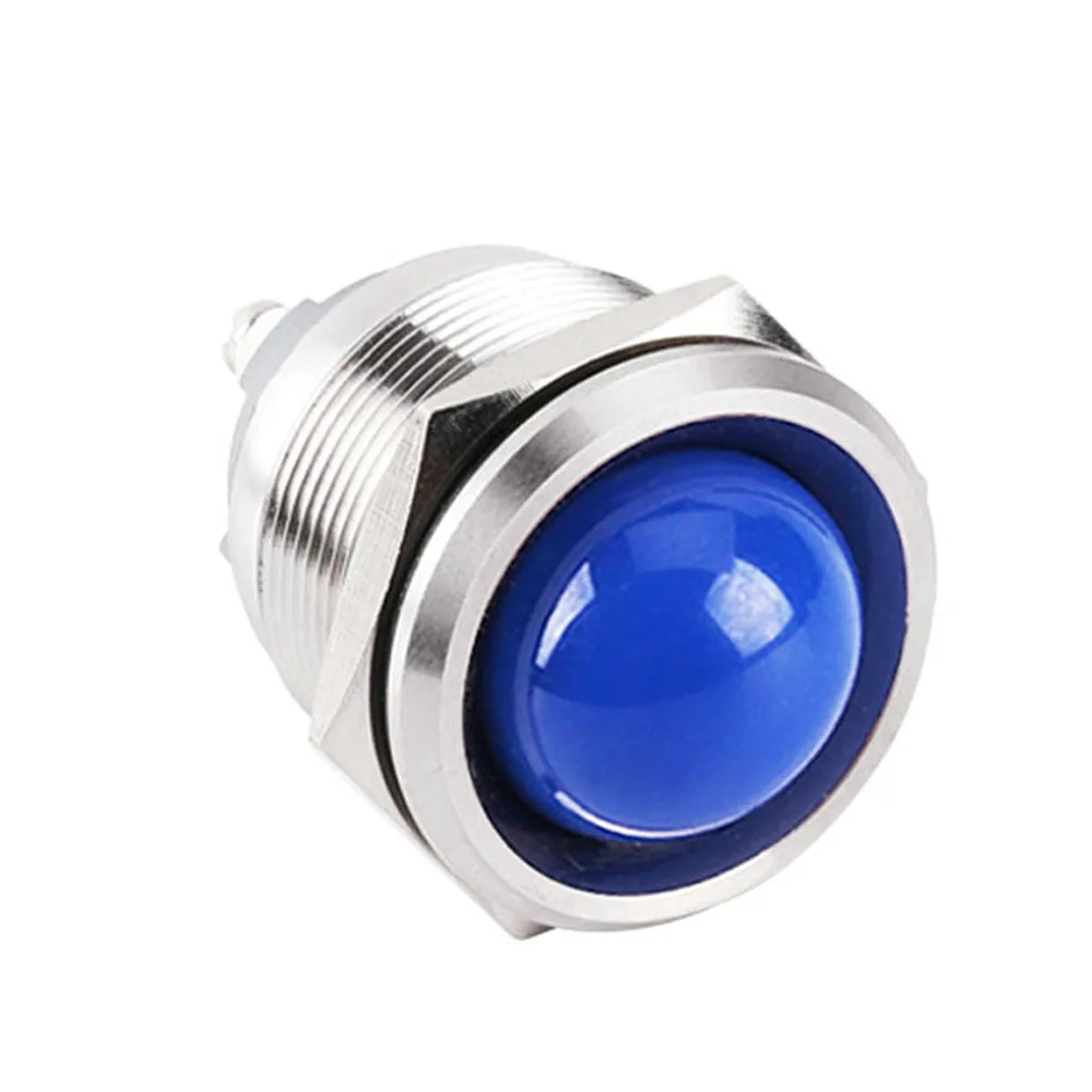 25mm IP67 Waterproof Metal LED Indicator Lamp Light Signal Pilot Warning Concave Stainless Steel Indicator Bulb Lamp Light
