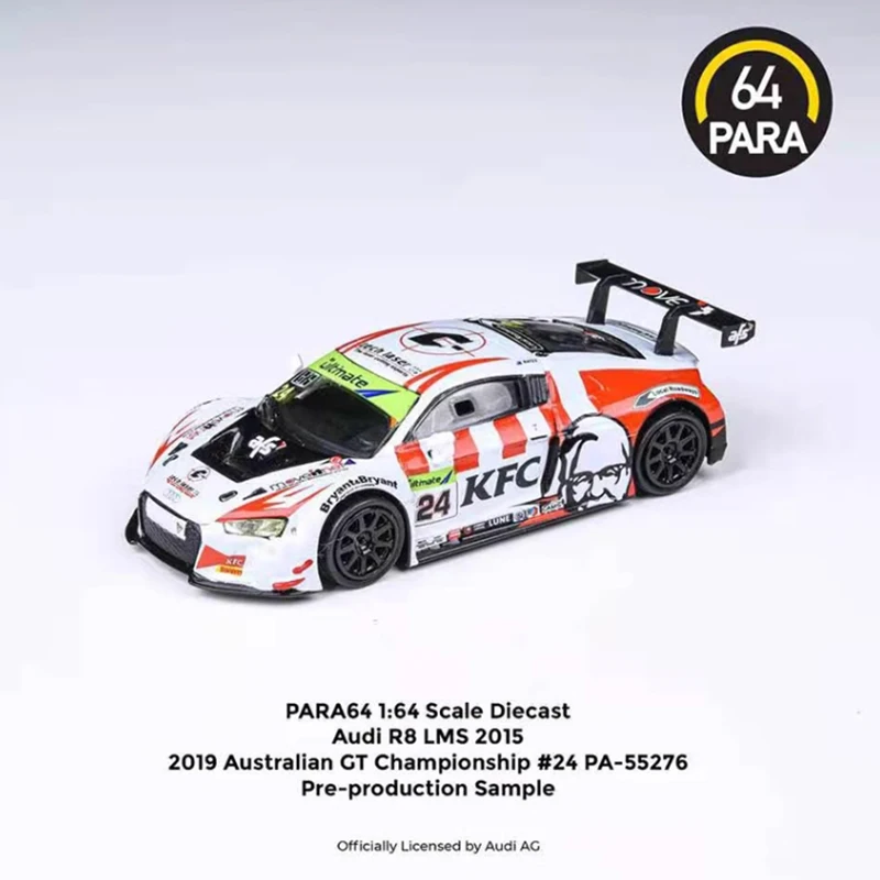 Para64 Diecast Scala 1:64 R8 LMS Simulazione in lega Modello di auto Collezione statica Decorato Regali di festa Giocattoli Regalo souvenir