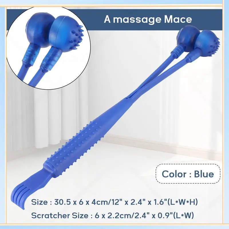 

-A60I Plastic Blue 2 In 1 Magnetic Hammer Knock Massager Back Scratcher