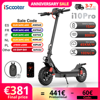 iScooter i10pro 10 Inch 50-60KM E-Scooter 45km/h 800W 15AH Electric Scooters Adult Foldable Electric Kick Scooter With App