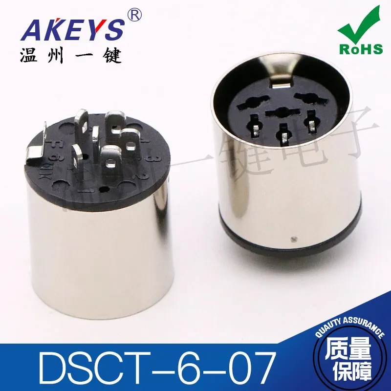 10pcs DSCT-6-07m Large Keyboard Plug S Terminal 6 Pin Midi Six-Cell DIN Socket Female Connector
