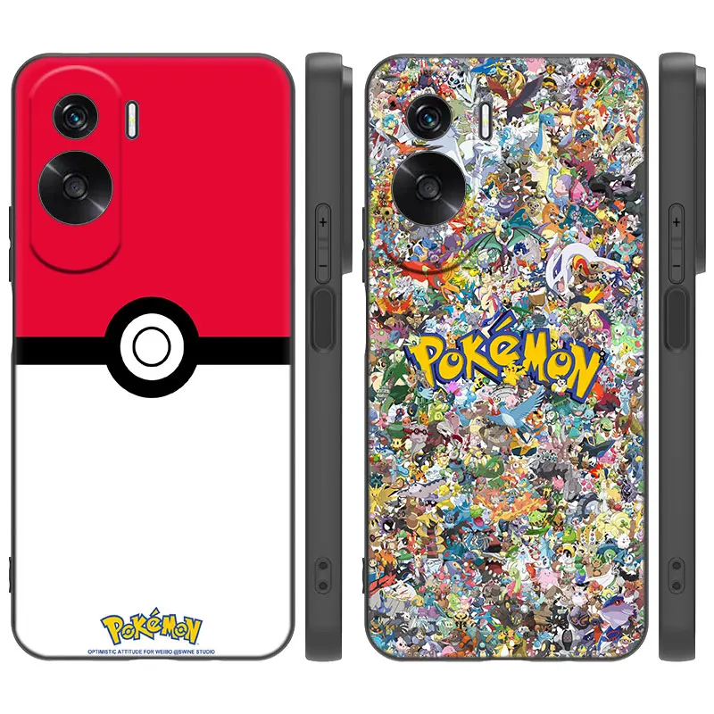 HP-onor、Black Phone Case、x5 plus、x6、x7、x8、x6a、x6s、x7a、x8a、x9b、70、90 lite、x30i用のpokmon漫画カバーx40i、x50i、5g、p