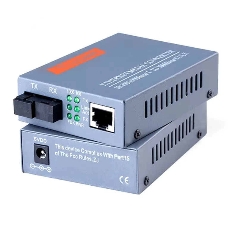 Conversor de mídia transceptor de fibra óptica HTB-GS-03 conversor de fibra única sc 10/100m modo único fibra única 1 par