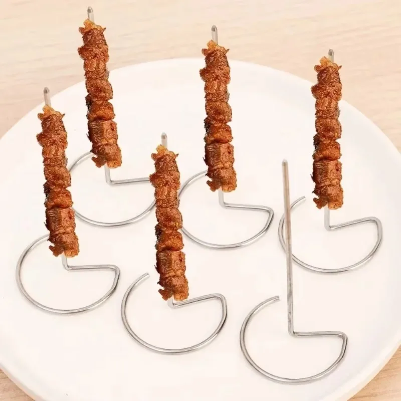 8pcs Air Fryer Skewer Stand Vertical Stainless Steel BBQ Holder Food Grade Oven Skewers Home Kitchen Picnic Grilling Kabobs