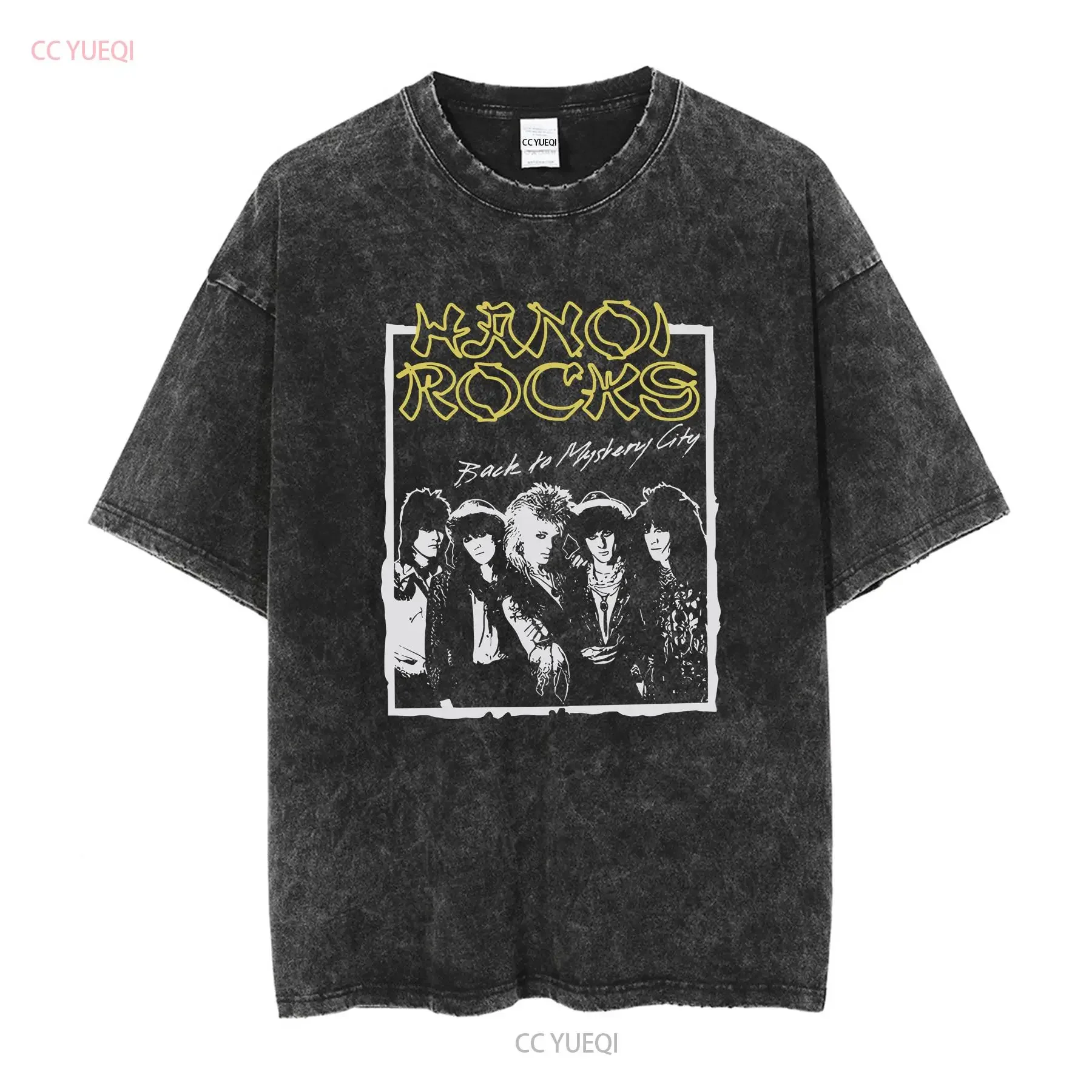 Hanoi Rocks Back To Mystery City Men's T Shirt long or short sleeves vintage Washed graphic Breathable Soft
