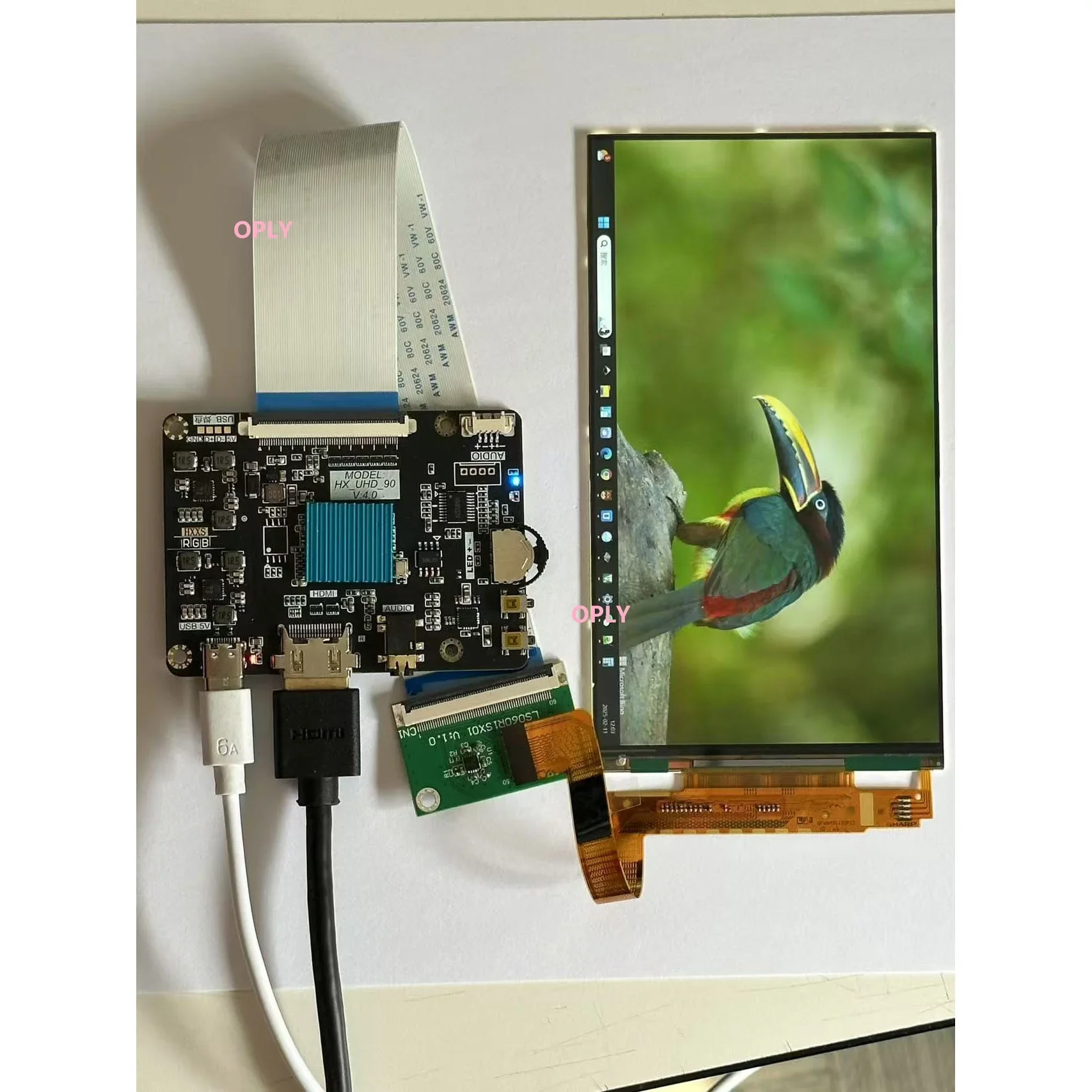 Controller Board To MIPI Screen rotation Audio out type-C + IPS LCD LED Panel Screen 6
