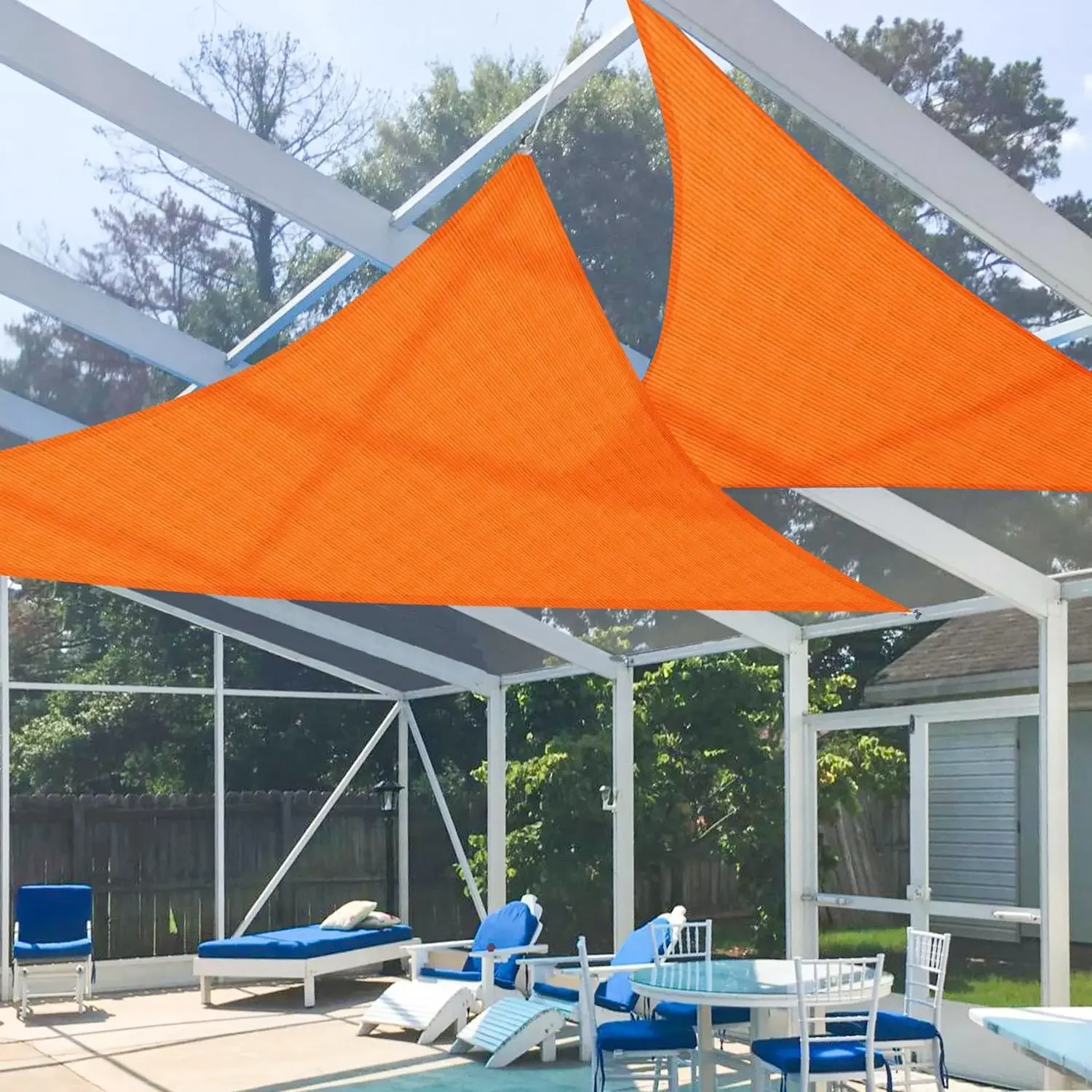 

Sunrise 25' x 25' x 35' Sun Shade Sail Right Triangle Canopy Shade Cover UV Block for Patio Backyard Garden Outdoor (Orange)
