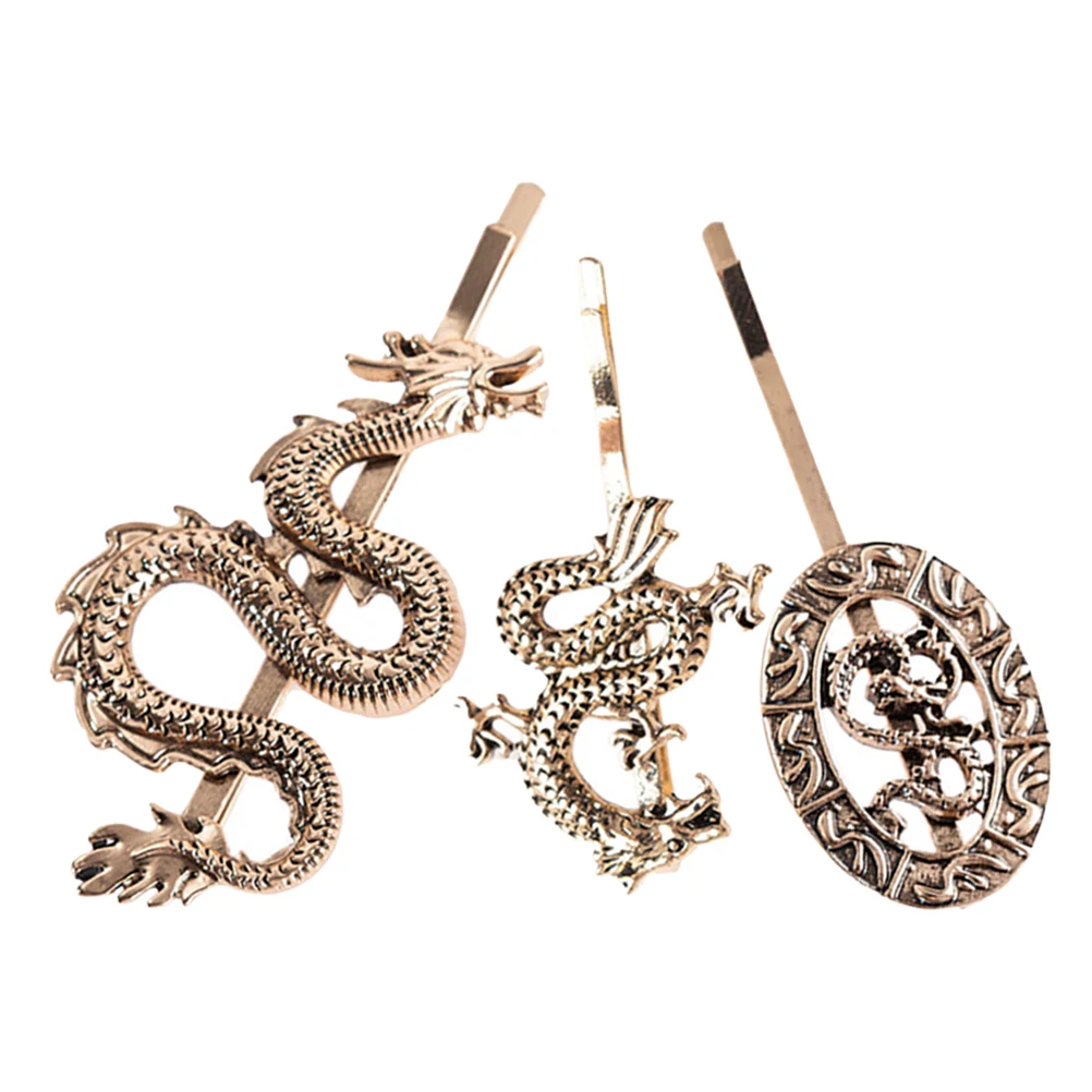 

6pcs Dragon-shaped Clip Zinc Alloy Punk Women Dragon Hair Clip Accessories Perfect for Party Stage Metal Hairpins