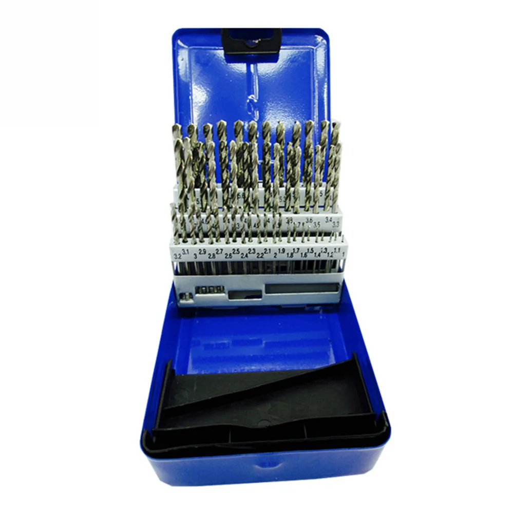 HSS Drill Bits 51 Pcs For Hardened Metal For Opening Of Wood Board For Stainless Steel Metric Silver Accessories