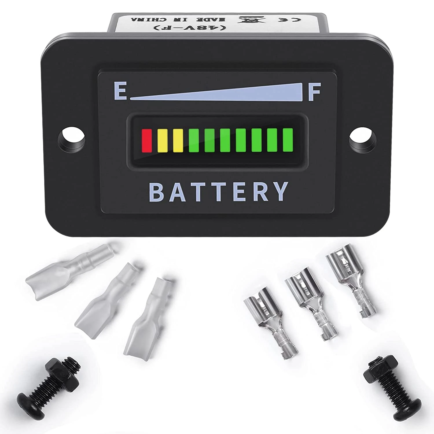 Golf Cart Battery Meter 48V LED Battery Indicator Battery Gauge Battery Level Meter IP65 for Club CarFork Lifts