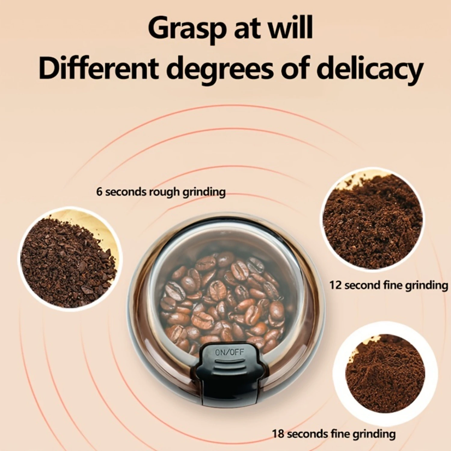 Multi-functional Coffee Bean Grinder Small Household 150W Pulverizer 304 Stainless Steel Tank Portable Coffee Bean Grain Grinder