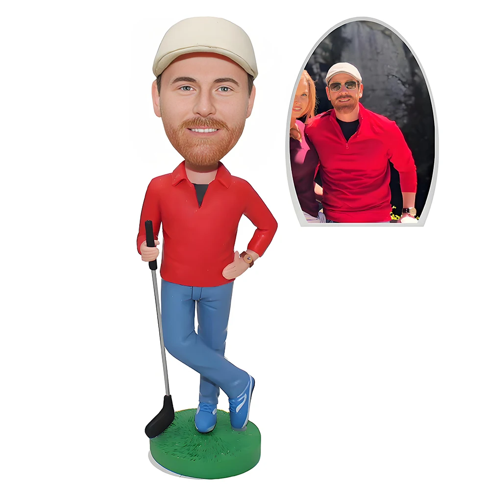 Golf Handmade Bobblehead Personalized Sculpture Gift,Unique Doll Based on Image,Memorial Gift for Friends