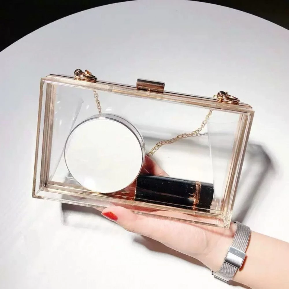 

Fashion Storage Bag Acrylic Transparent Bag Summer Box Bag Banquet Crossbody Bag Cosmetic Bag Beach Bag Women Handbags Girls