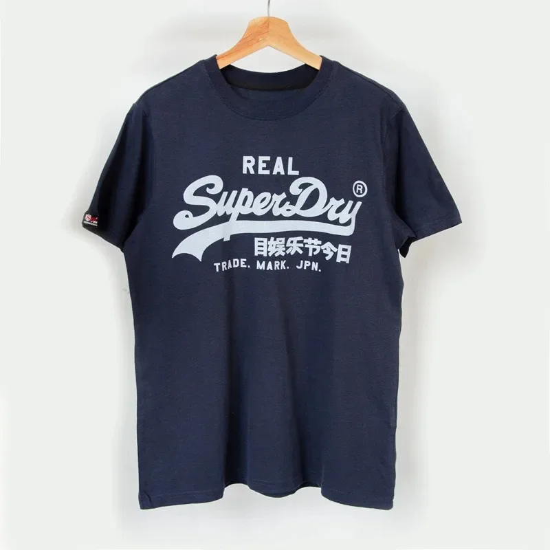 UK Superdry Extremely Dry Men\'s Women Summer Fashion Brand Printed Letter Short Sleeved T-shirt Cotton Round Neck Kid Size Shirt