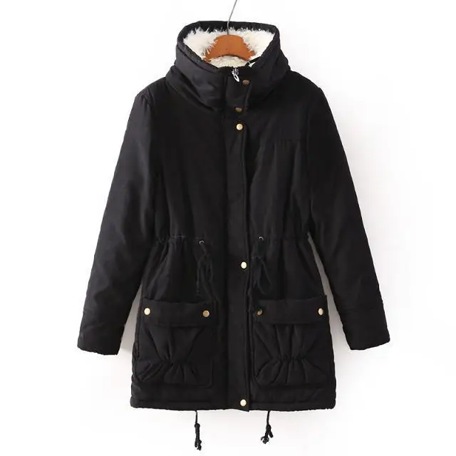 Women Winter Jackets Thicken Hooded Long Down Jacket Women Coats Slim Fit Hair Collar Cotton-padded Clothes Women Down Coats