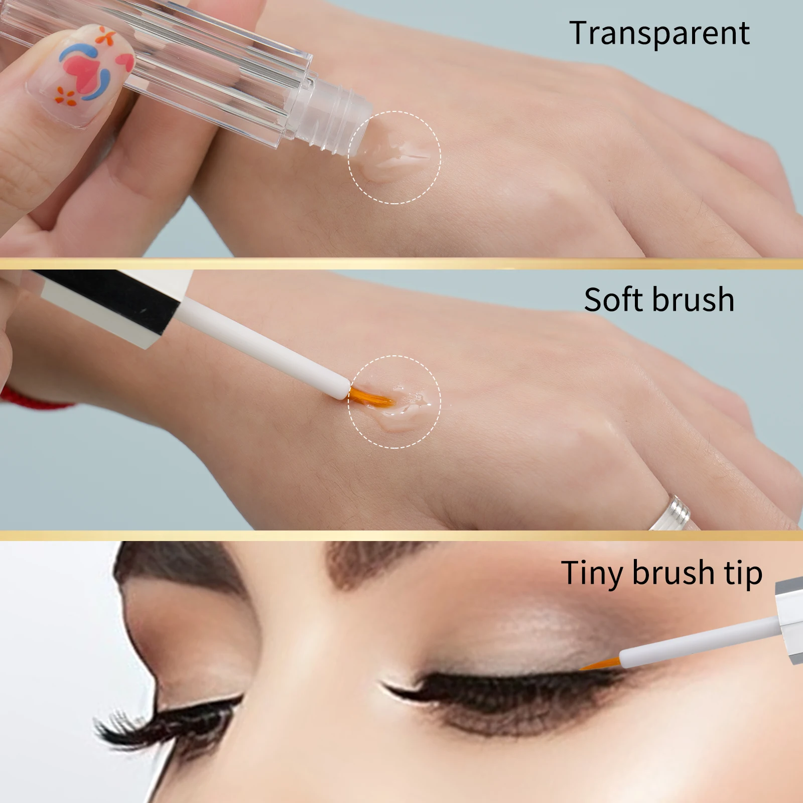 2-delige wimperessentie met dubbel borstelontwerp Voedend wimper-wenkbrauwversterker Serum voor mooie, gezondere wimpers en wenkbrauwen