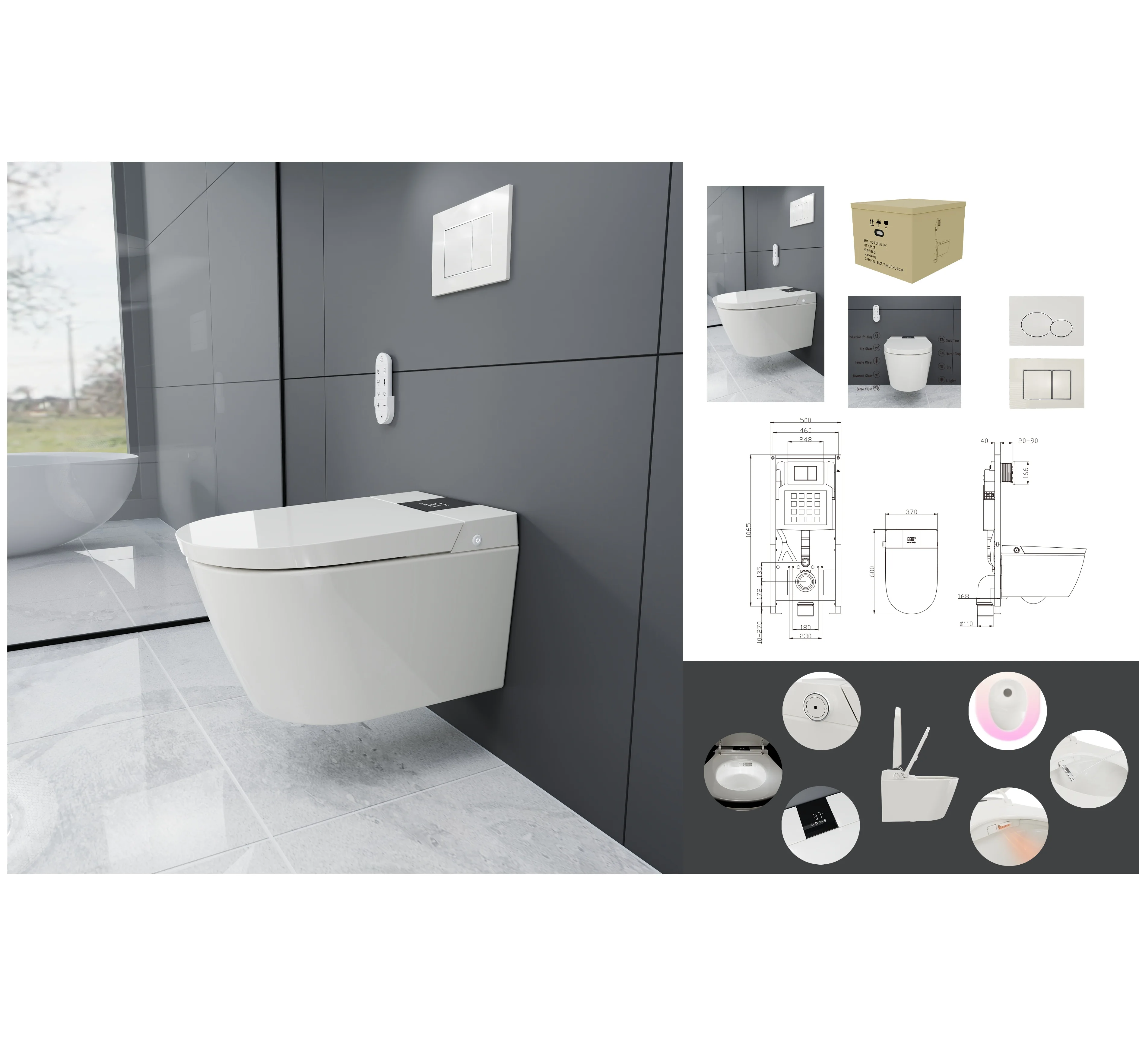 

Smart Wall Hung Bidet Toilet System