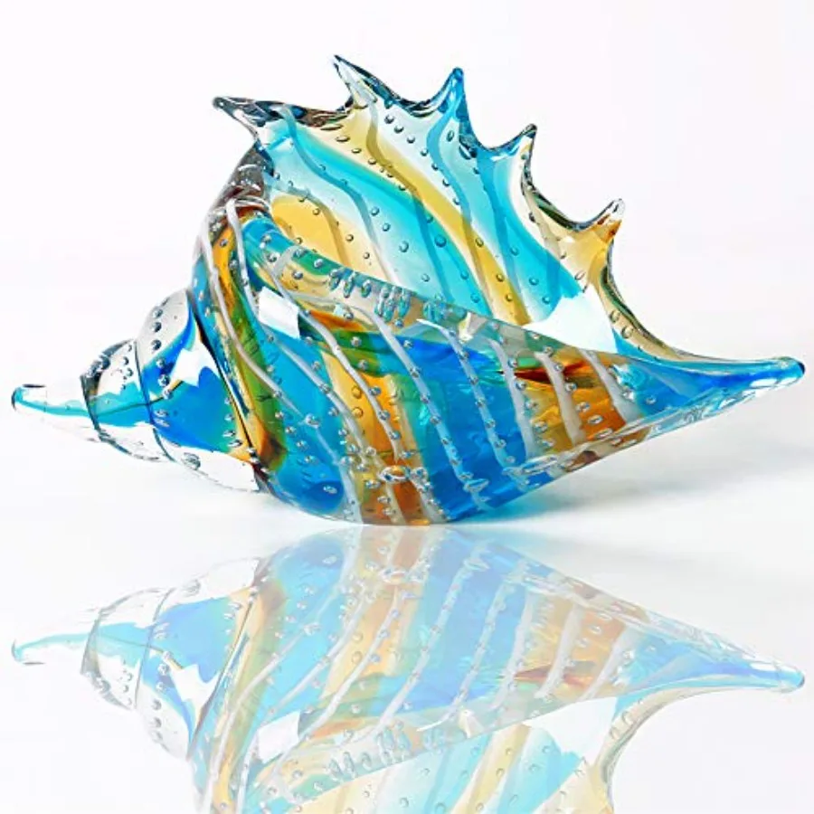 

Hand Blown Glass Figurines Ornament, Sea Animal Ornament for Home Decor, Sea Animals Collection for Birthday Gift, Glass Seashe