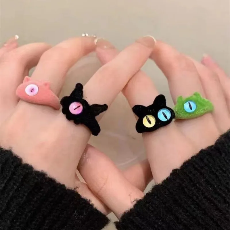 Sanrio Kuromi-Anillo de dibujos animados para niña, figuras de acción de Anime, My Melody Pom Purin Cinnamoroll, Q, regalo de cumpleaños