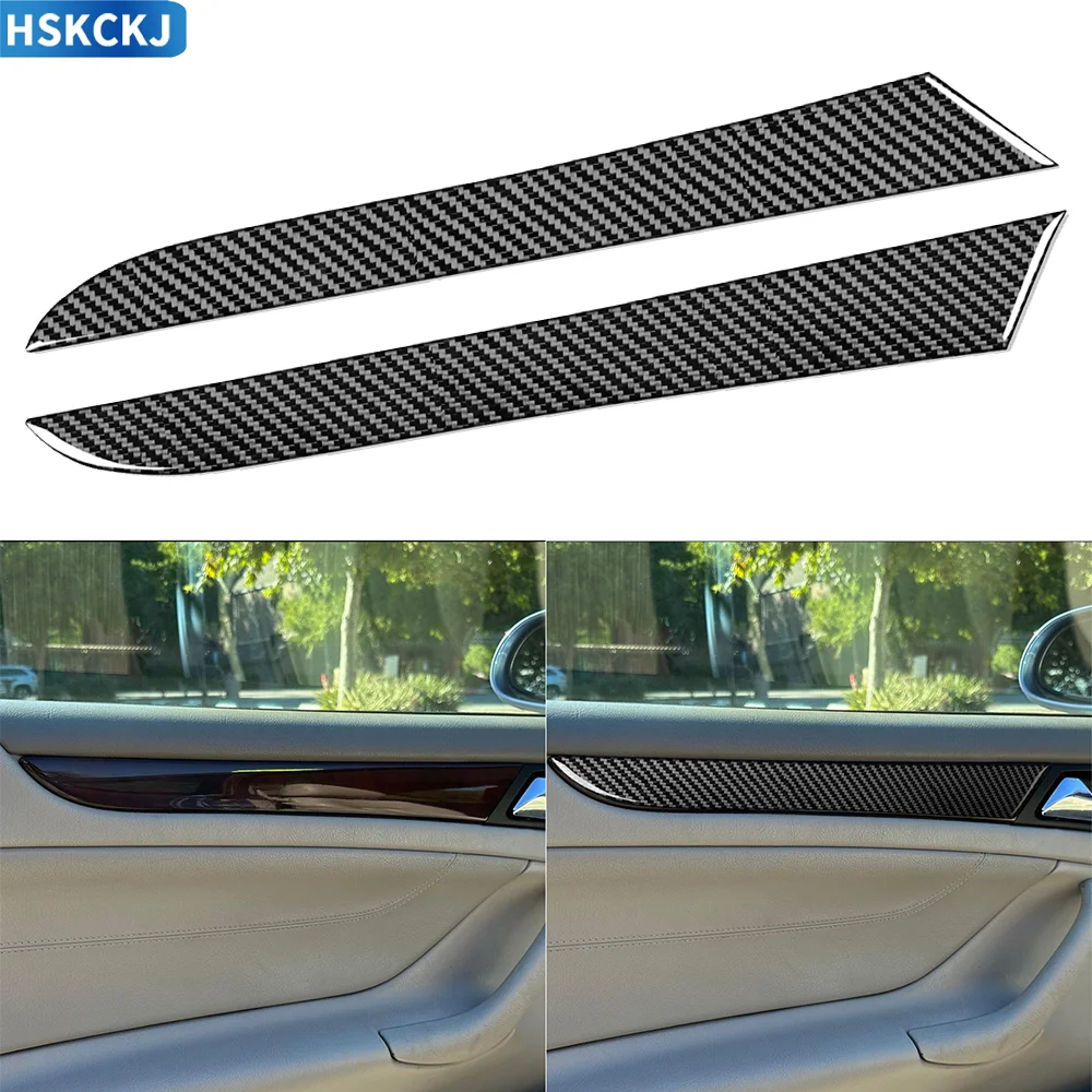 Carbon Fiber Decorative Car Interior Door Panel Cover Trim Sticker For Mercedes CLK C208 A208 97-03 Auto Accessories