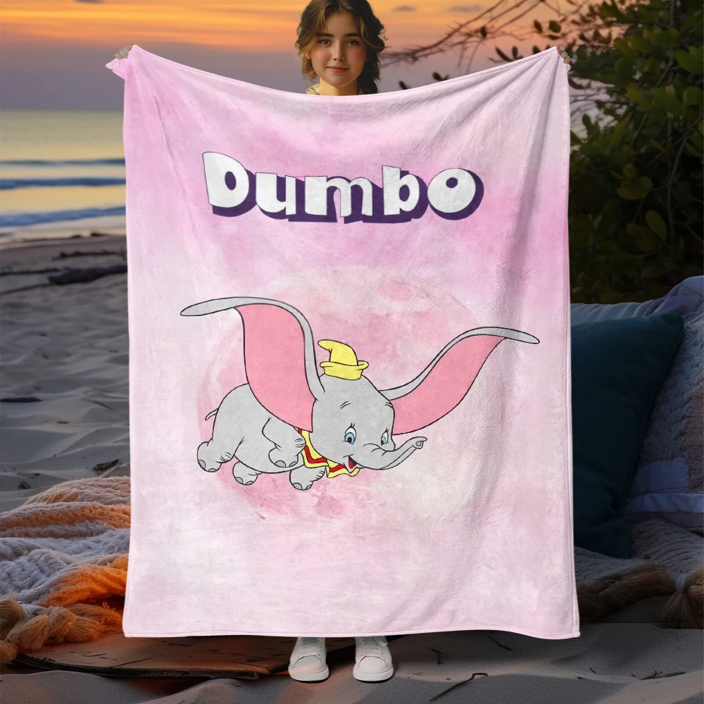 Dumbo,Cute beauty Cartoon HD Art Print Blanket.Warm and Comfortable Flannel,Sofa,Bed,Chair,Gifts,Picnics,Trips,decorat,Blankets.