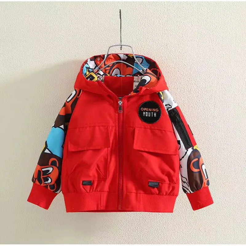 Boys Coat Spring And Autumn New Children\'s Windbreaker Handsome Red Small And Medium-sized Children\'s Jacket Boys Charge Jacke