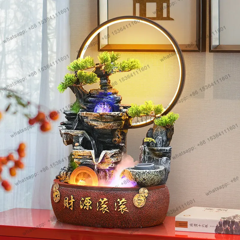 hot Desktop flowing water ornament circulating water office feng shui wheel opening gift