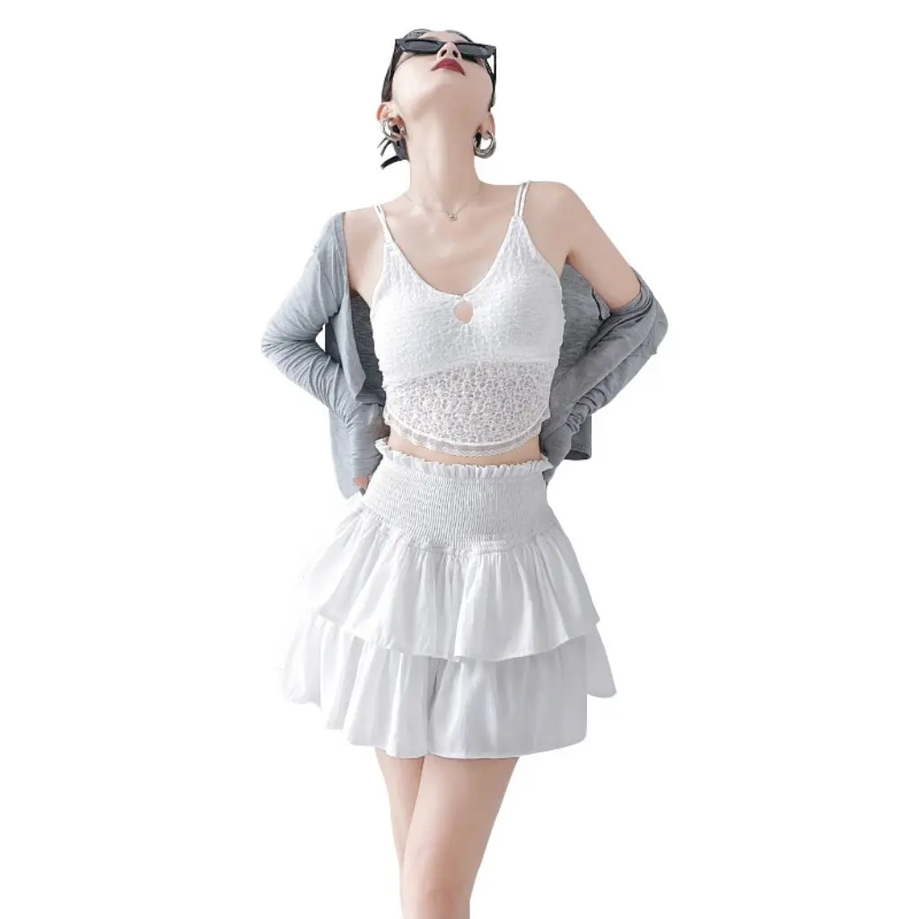 

Sweet Waist High Waist A-Shaped Skirt for Women Summer New Hip Covering Slim Ballet Style Half Skirt