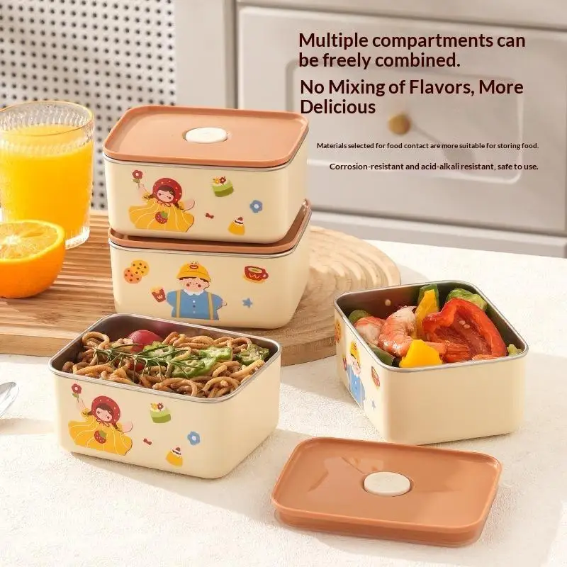 Microwave Safe Thermal Lunch Box Sealed Stainless Steel Bento Food Container for Students Office Workers
