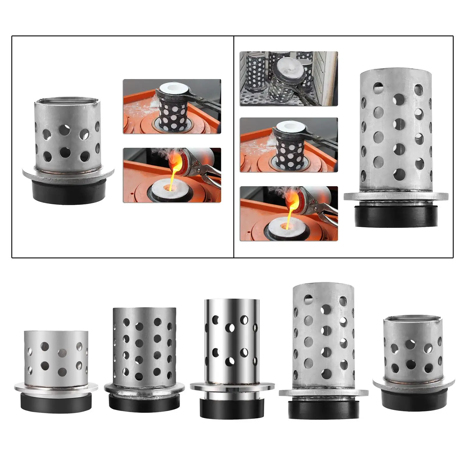 Perforated Casting Flask Sturdy Art Foundries Portable Vacuum Investing Centrifugal Practical Stainless Steel with Rubber Base